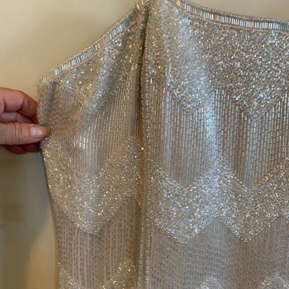 Vintage knee length dress with matching tailored jacket, EUC, extensively beaded - Picture 6 of 15